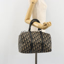Christian Dior Trotter Canvas Hand Bag Navy Silver Auth 187811-21