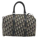 Christian Dior Trotter Canvas Hand Bag Navy Silver Auth 187811-3