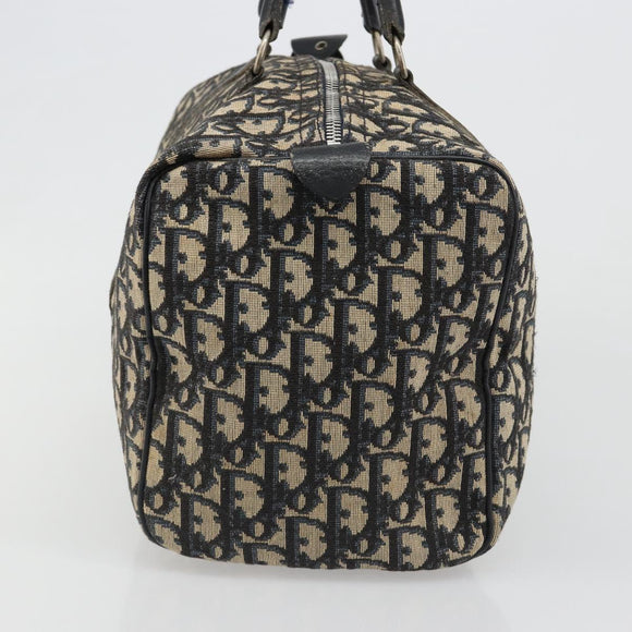 Christian Dior Trotter Canvas Hand Bag Navy Silver Auth 187811