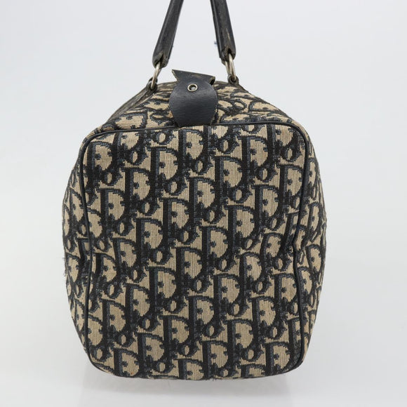 Christian Dior Trotter Canvas Hand Bag Navy Silver Auth 187811