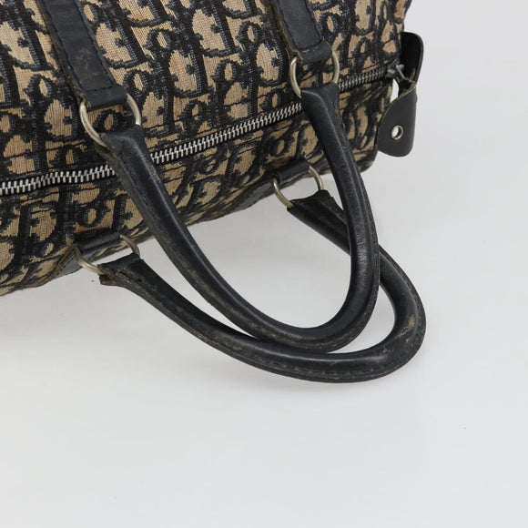 Christian Dior Trotter Canvas Hand Bag Navy Silver Auth 187811