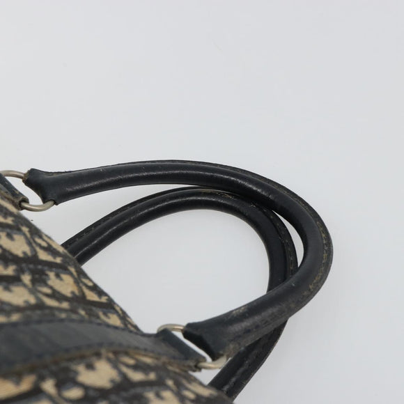 Christian Dior Trotter Canvas Hand Bag Navy Silver Auth 187811