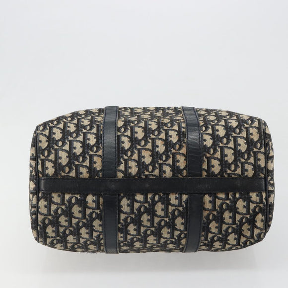 Christian Dior Trotter Canvas Hand Bag Navy Silver Auth 187811