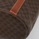 CELINE Macadam Canvas Tote Bag PVC Leather Brown gold Auth 187813-10