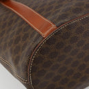 CELINE Macadam Canvas Tote Bag PVC Leather Brown gold Auth 187813-11