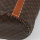CELINE Macadam Canvas Tote Bag PVC Leather Brown gold Auth 187813-12