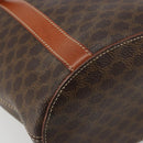 CELINE Macadam Canvas Tote Bag PVC Leather Brown gold Auth 187813-13
