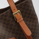 CELINE Macadam Canvas Tote Bag PVC Leather Brown gold Auth 187813-14