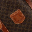 CELINE Macadam Canvas Tote Bag PVC Leather Brown gold Auth 187813-15
