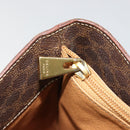 CELINE Macadam Canvas Tote Bag PVC Leather Brown gold Auth 187813-20