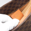 CELINE Macadam Canvas Tote Bag PVC Leather Brown gold Auth 187813-23