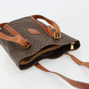 CELINE Macadam Canvas Tote Bag PVC Leather Brown gold Auth 187813-6