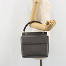 GUCCI Bamboo Hand Bag Leather Black Gold 001 3444 1887 Auth 187814-24