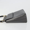 GUCCI Bamboo Hand Bag Leather Black Gold 001 3444 1887 Auth 187814-5