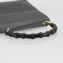GUCCI Bamboo Hand Bag Leather Black Gold 001 3444 1887 Auth 187814-7