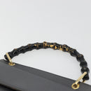 GUCCI Bamboo Hand Bag Leather Black Gold 001 3444 1887 Auth 187814-8