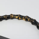 GUCCI Bamboo Hand Bag Leather Black Gold 001 3444 1887 Auth 187814-9