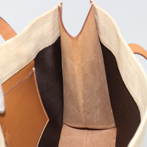 FENDI Zucca Canvas Tote Bag Beige Auth 187816