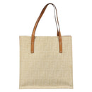 FENDI Zucca Canvas Tote Bag Beige Auth 187816-13