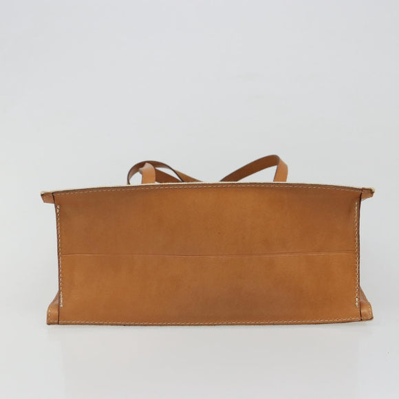 FENDI Zucca Canvas Tote Bag Beige Auth 187816