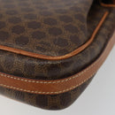 CELINE Macadam Canvas Shoulder Bag PVC Leather Brown Gold Auth 187817-15