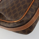 CELINE Macadam Canvas Shoulder Bag PVC Leather Brown Gold Auth 187817-16