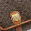 CELINE Macadam Canvas Shoulder Bag PVC Leather Brown Gold Auth 187817-17