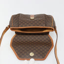CELINE Macadam Canvas Shoulder Bag PVC Leather Brown Gold Auth 187817-18