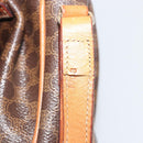 CELINE Macadam Canvas Shoulder Bag PVC Leather Brown Gold Auth 187817-12