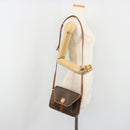 CELINE Macadam Canvas Shoulder Bag PVC Leather Brown Gold Auth 187817-22