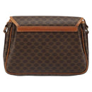 CELINE Macadam Canvas Shoulder Bag PVC Leather Brown Gold Auth 187817-2