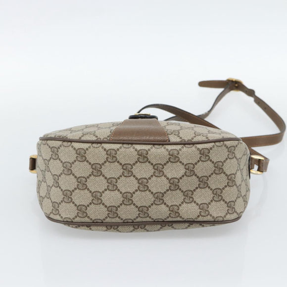 GUCCI GG Supreme Web Sherry Line Bag PVC Beige Gold 89 02 032 Auth 187818
