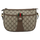 GUCCI GG Supreme Web Sherry Line Bag PVC Beige Gold 89 02 032 Auth 187818-2