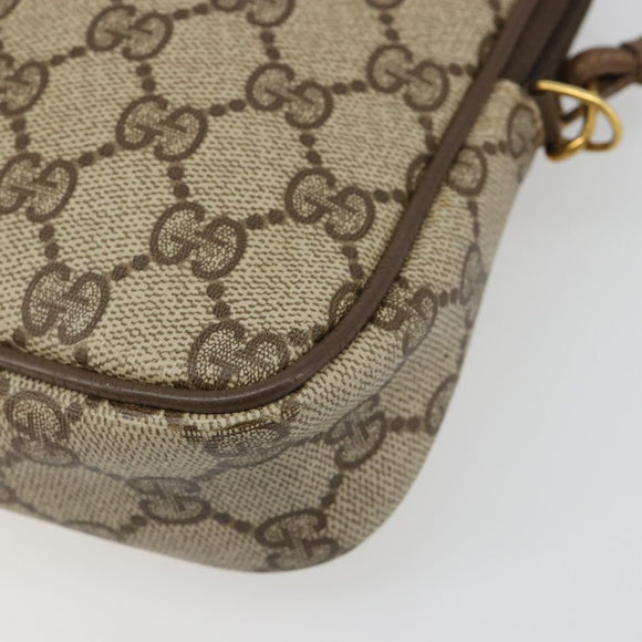 GUCCI GG Supreme Shoulder Bag PVC Beige Gold 97 02 068 Auth 187819