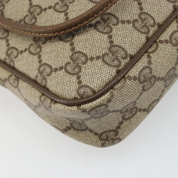 GUCCI GG Supreme Shoulder Bag PVC Beige Gold 97 02 068 Auth 187819