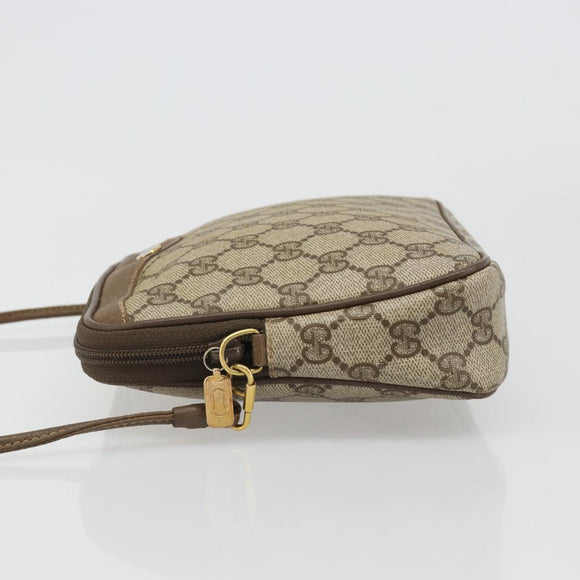 GUCCI GG Supreme Shoulder Bag PVC Beige Gold 97 02 068 Auth 187819