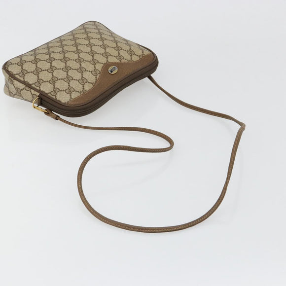 GUCCI GG Supreme Shoulder Bag PVC Beige Gold 97 02 068 Auth 187819