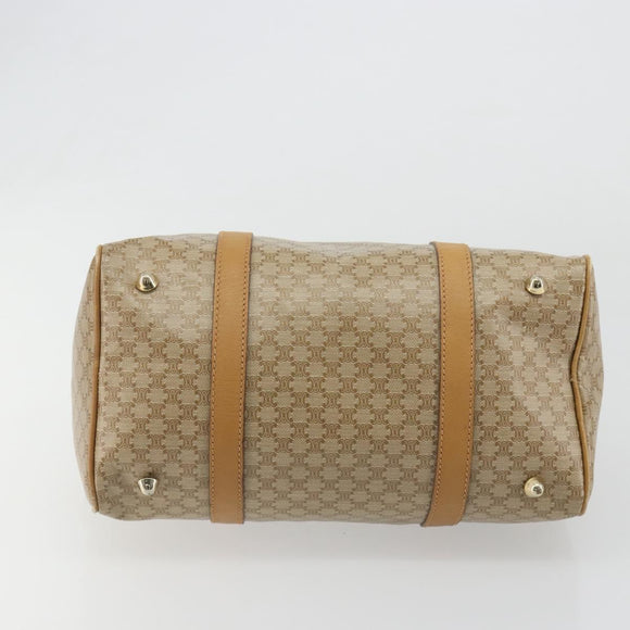CELINE Macadam Canvas Hand Bag PVC Beige Gold Auth 187822