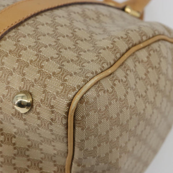 CELINE Macadam Canvas Hand Bag PVC Beige Gold Auth 187822