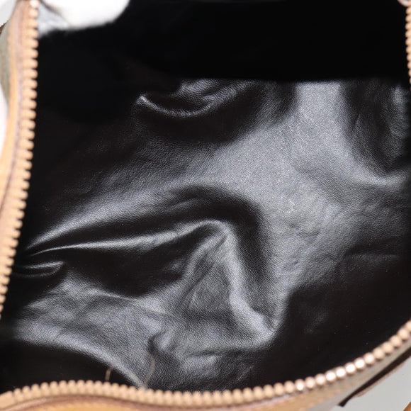 CELINE Macadam Canvas Hand Bag PVC Beige Gold Auth 187822