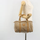 CELINE Macadam Canvas Hand Bag PVC Beige Gold Auth 187822-24