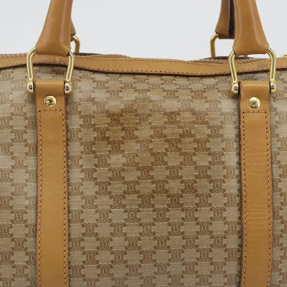 CELINE Macadam Canvas Hand Bag PVC Beige Gold Auth 187822