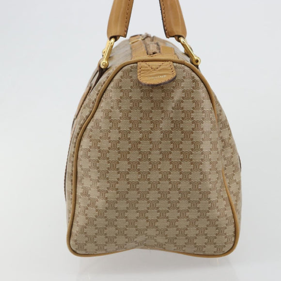 CELINE Macadam Canvas Hand Bag PVC Beige Gold Auth 187822