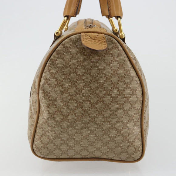 CELINE Macadam Canvas Hand Bag PVC Beige Gold Auth 187822