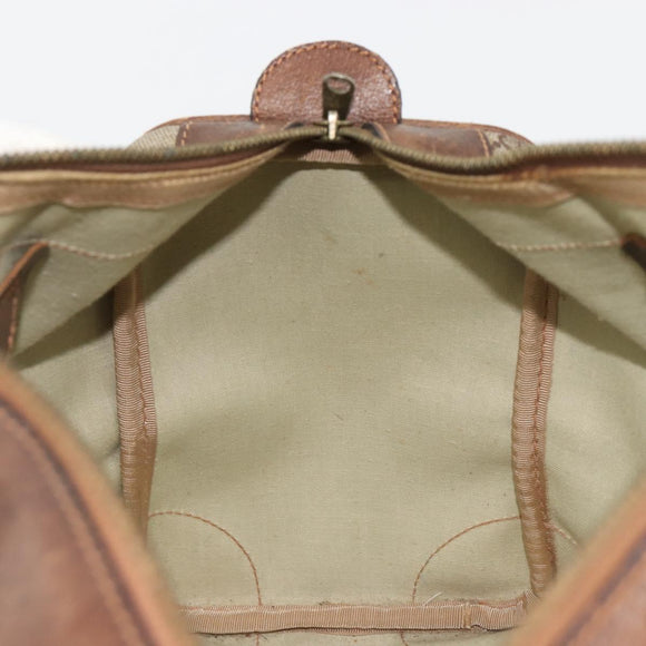 GUCCI GG Supreme Web Sherry Line Hand Bag PVC Beige Gold Auth 187823