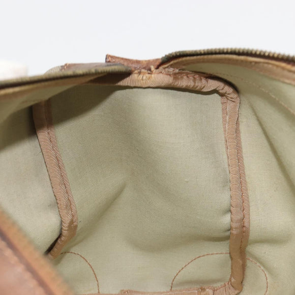 GUCCI GG Supreme Web Sherry Line Hand Bag PVC Beige Gold Auth 187823