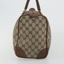 GUCCI GG Supreme Web Sherry Line Hand Bag PVC Beige Gold Auth 187823-3