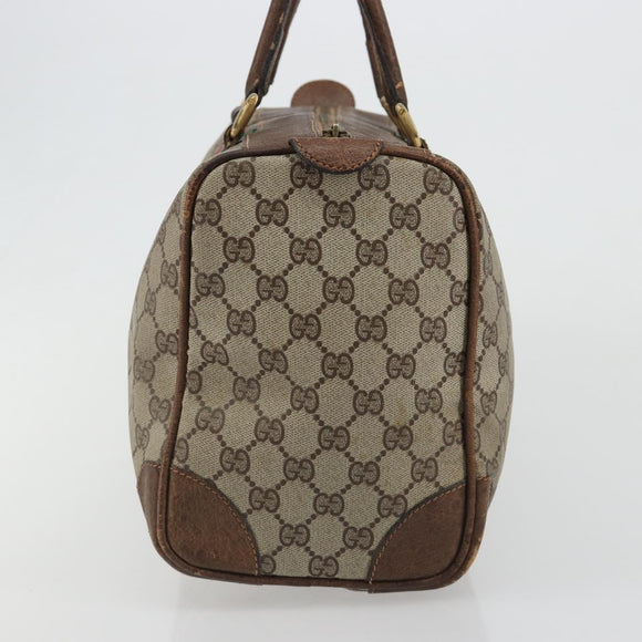 GUCCI GG Supreme Web Sherry Line Hand Bag PVC Beige Gold Auth 187823