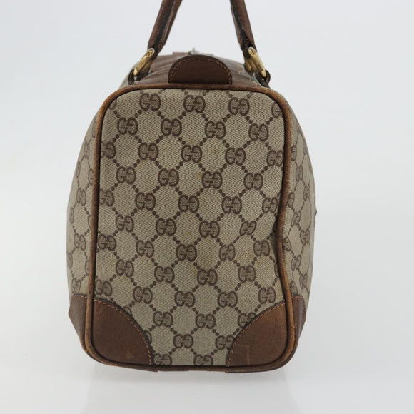 GUCCI GG Supreme Web Sherry Line Hand Bag PVC Beige Gold Auth 187823
