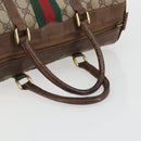 GUCCI GG Supreme Web Sherry Line Hand Bag PVC Beige Gold Auth 187823-7